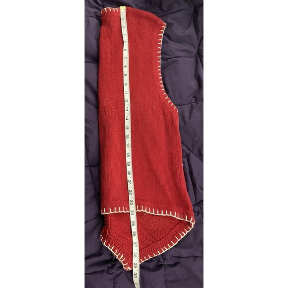 Vintage 90s Christmas Knit Vest Medium Kitschy Beaded Grandma Retro Whimsical - Picture 6 of 7